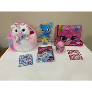 Rainbow butterfly unicorn kitty Easter Basket, Plush Miguel Gift Set